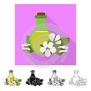 Isolated object of cottonseed and ball symbol. Set of cottonseed and medicine vector icon for stock.
