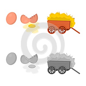 Isolated object of countryside and plant icon. Collection of countryside and farming stock vector illustration.