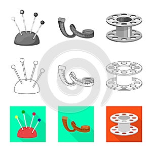 Isolated object of craft and handcraft icon. Collection of craft and industry vector icon for stock.