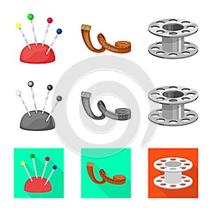 Isolated object of craft and handcraft icon. Set of craft and industry stock symbol for web.