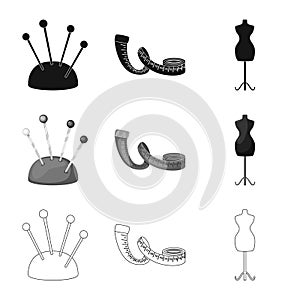 Isolated object of craft and handcraft symbol. Collection of craft and industry stock symbol for web.