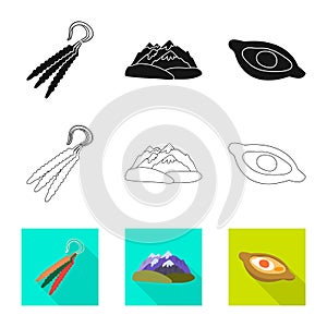 Isolated object of culture and sightseeing icon. Set of culture and originality vector icon for stock.