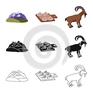 Isolated object of culture and sightseeing sign. Collection of culture and originality vector icon for stock.