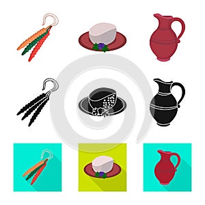 Isolated object of culture and sightseeing sign. Collection of culture and originality vector icon for stock.