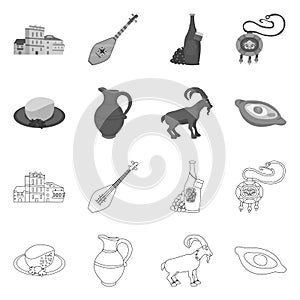 Isolated object of culture and sightseeing symbol. Collection of culture and originality vector icon for stock.
