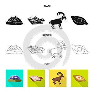 Isolated object of culture and sightseeing symbol. Collection of culture and originality vector icon for stock.