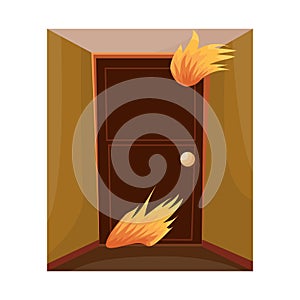 Isolated object of door and flame sign. Set of door and exit stock vector illustration.