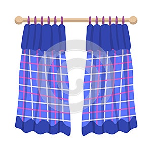 Isolated object of drapes and blue sign. Collection of drapes and frill vector icon for stock.
