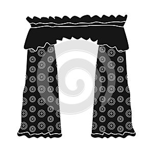 Isolated object of drapes and cornice icon. Collection of drapes and cosiness stock vector illustration.