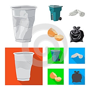 Isolated object of dump  and sort logo. Set of dump  and junk vector icon for stock.