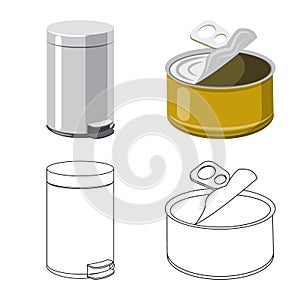Isolated object of dump and sort logo. Set of dump and junk vector icon for stock.