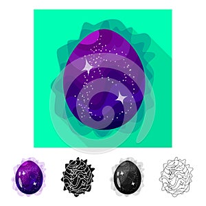 Isolated object of egg and dragon icon. Collection of egg and universe vector icon for stock.