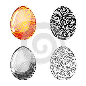 Isolated object of egg and dragon symbol. Set of egg and transparent stock symbol for web.