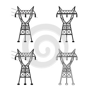 Isolated object of electrical and station sign. Graphic of electrical and transmit vector icon for stock.