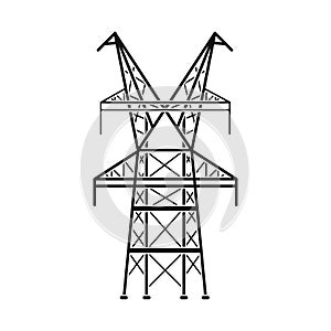 Isolated object of electrical and station sign. Web element of electrical and pillar stock vector illustration.