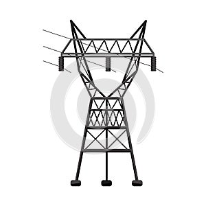 Isolated object of electrical and station sign. Web element of electrical and transmit stock vector illustration.