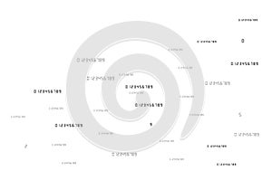 Isolated object electronic font, numbers on white background