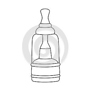 Vector illustration of electronic and vaporizer logo. Collection of electronic and cartomizer vector icon for stock.