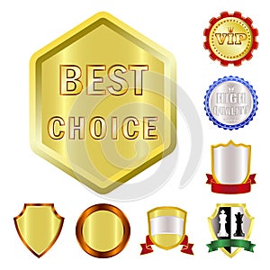 Isolated object of emblem and badge icon. Collection of emblem and sticker stock symbol for web.