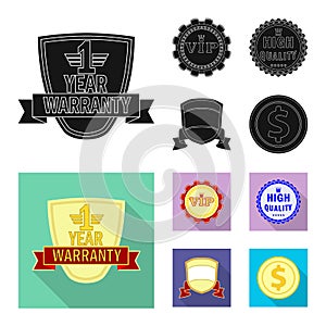 Isolated object of emblem and badge sign. Collection of emblem and sticker stock vector illustration.