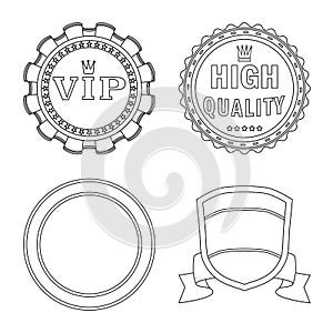 Isolated object of emblem and badge sign. Set of emblem and sticker stock vector illustration.