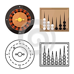 Isolated object of entertainment and competition icon. Set of entertainment and rivalry vector icon for stock.