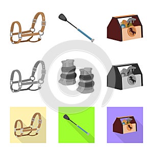 Isolated object of equipment and riding logo. Collection of equipment and competition vector icon for stock.