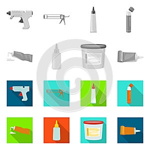 Isolated object of equipment and stickies icon. Set of equipment and fixing vector icon for stock.