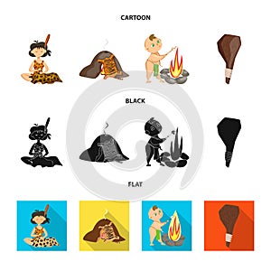 Vector illustration of evolution and prehistory symbol. Set of evolution and development vector icon for stock.