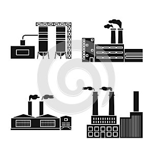Isolated object of factory and industry symbol. Set of factory and production stock vector illustration.
