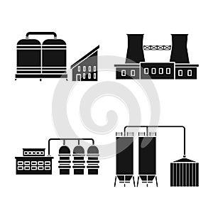 Isolated object of factory and industry symbol. Set of factory and production vector icon for stock.