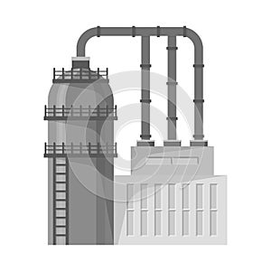 Isolated object of factory and manufactory sign. Set of factory and pollution stock symbol for web.