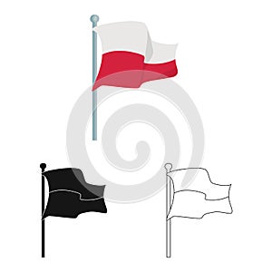 Isolated object of flag and polish logo. Collection of flag and international vector icon for stock.