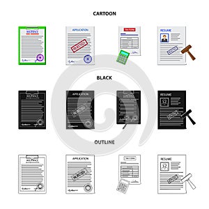 Isolated object of form and document symbol. Collection of form and mark vector icon for stock.