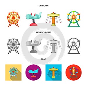 Isolated object of fun and horse icon. Collection of fun and circus stock vector illustration.