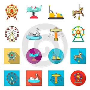 Isolated object of fun and horse  icon. Set of fun and circus vector icon for stock.