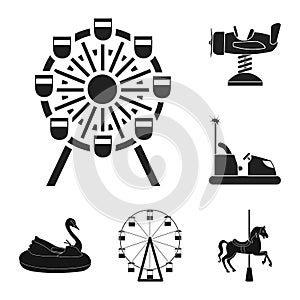Isolated object of fun and horse sign. Set of fun and circus stock vector illustration.