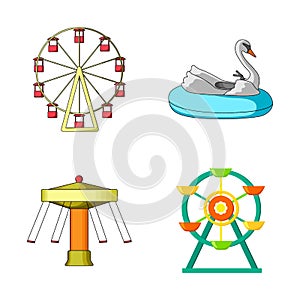 Isolated object of fun and horse sign. Set of fun and circus vector icon for stock.