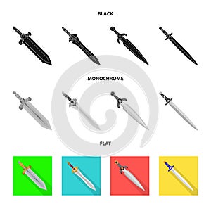 Isolated object of game  and armor  icon. Set of game  and blade  stock vector illustration.