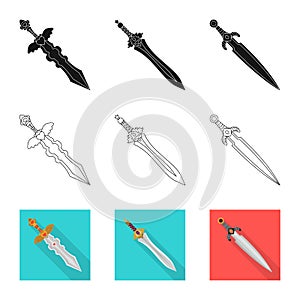 Isolated object of game  and armor  icon. Set of game  and blade  stock vector illustration.