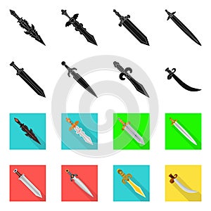 Isolated object of game and armor logo. Set of game and blade vector icon for stock.