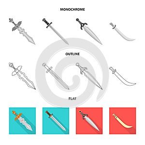 Isolated object of game  and armor  symbol. Set of game  and blade  stock vector illustration.