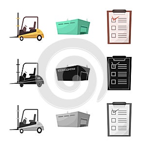 Isolated object of goods and cargo icon. Collection of goods and warehouse stock symbol for web.