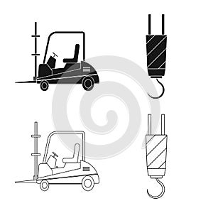 Isolated object of goods and cargo icon. Set of goods and warehouse stock symbol for web.