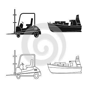 Isolated object of goods and cargo icon. Set of goods and warehouse stock vector illustration.