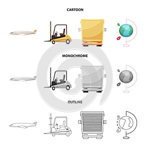 Isolated object of goods and cargo icon. Set of goods and warehouse vector icon for stock.