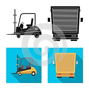 Isolated object of goods and cargo icon. Set of goods and warehouse vector icon for stock.