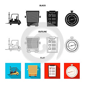 Isolated object of goods and cargo icon. Set of goods and warehouse vector icon for stock.