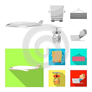 Isolated object of goods and cargo logo. Collection of goods and warehouse vector icon for stock.