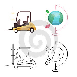 Isolated object of goods and cargo sign. Collection of goods and warehouse stock symbol for web.